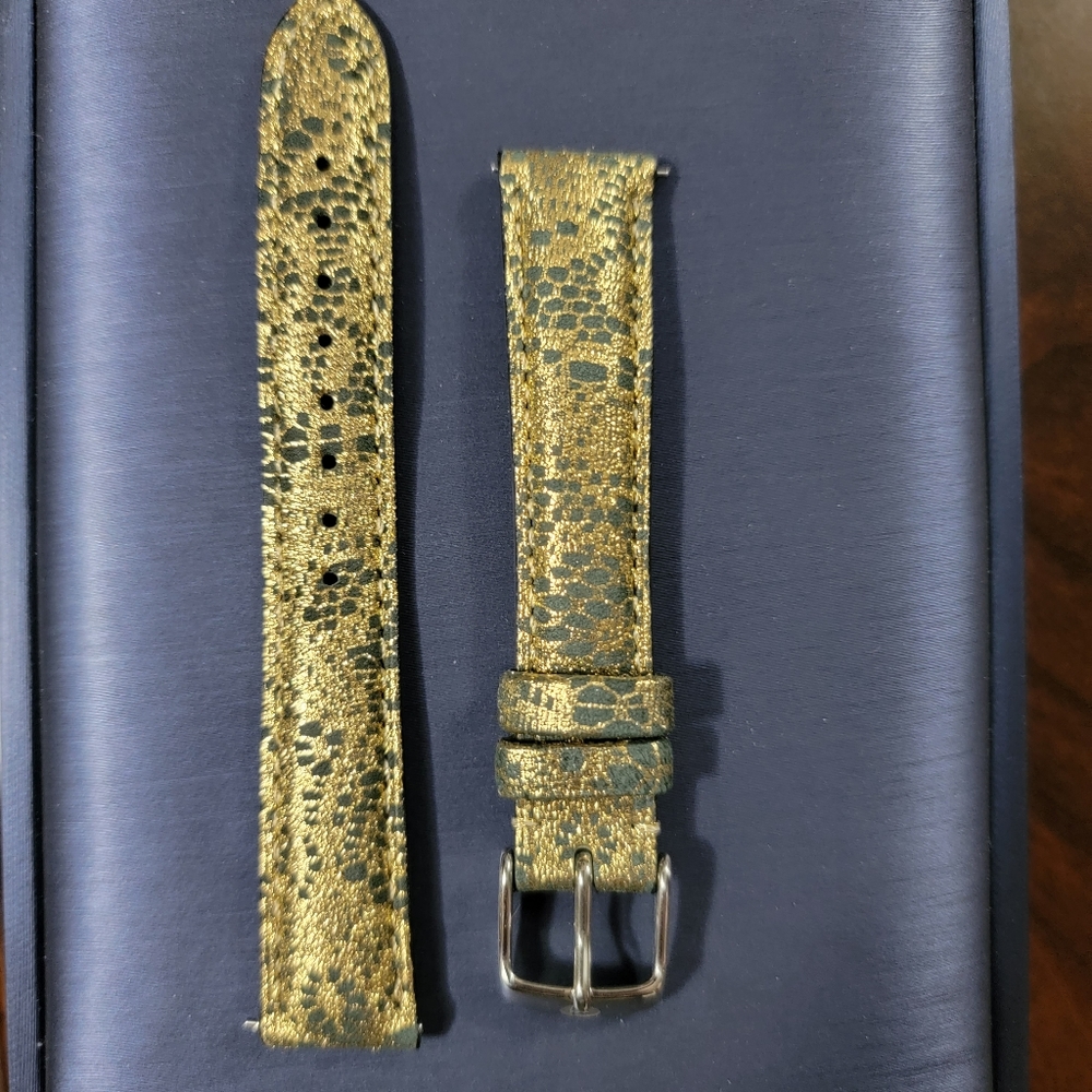 16mm Gold & Black Michele Watch Strap